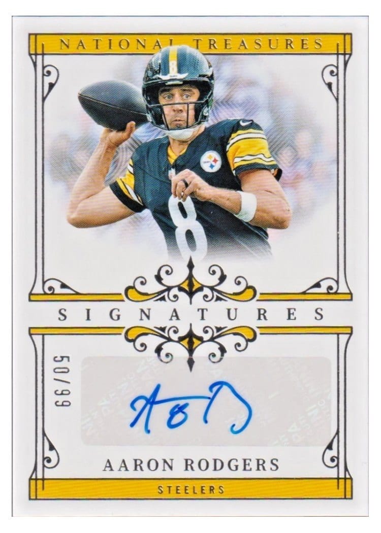 2025 Panini National Treasures Signatures Aaron Rodgers #73 card