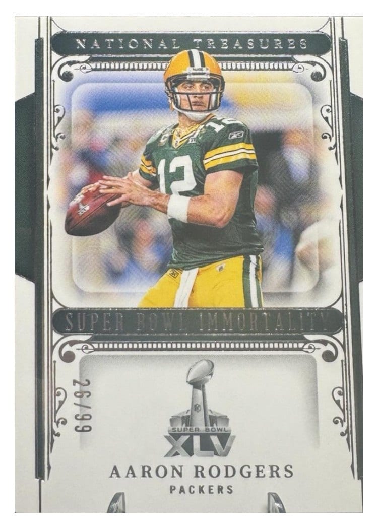 2025 Panini National Treasures Super Bowl Immortality Aaron Rodgers #11 card