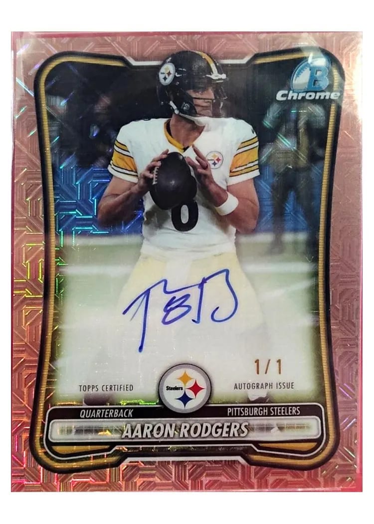 2026 Bowman Chrome Autograph NFL Aaron Rodgers #BCA-AR card