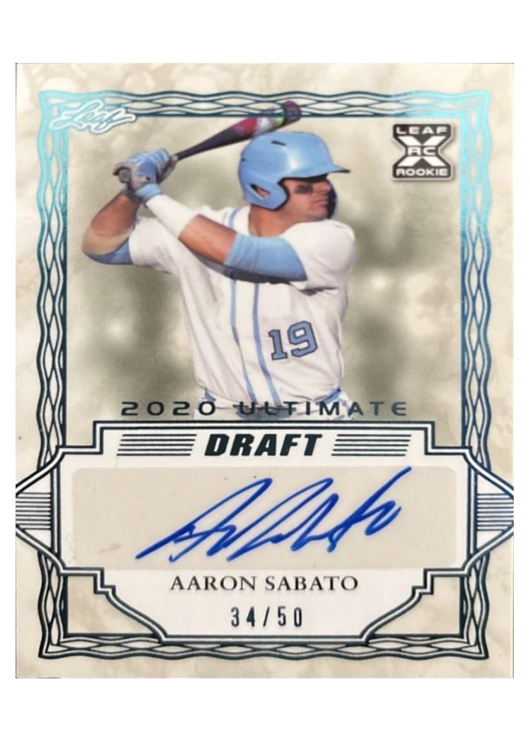 2020 Leaf Draft Hobby Autographs Aaron Sabato #BA-AS1 card