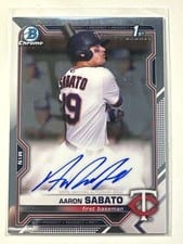 2021 Bowman Chrome Prospect Autographs Aaron Sabato #CPA-AS