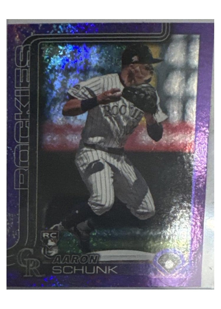 2025 Topps Base Set Aaron Schunk Purple Rainbow #196 card