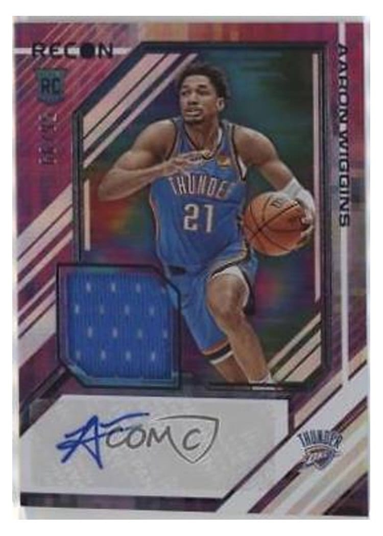 2021-22 Panini Recon Rookie Jersey Autographs Aaron Wiggins #RJA-AWG card