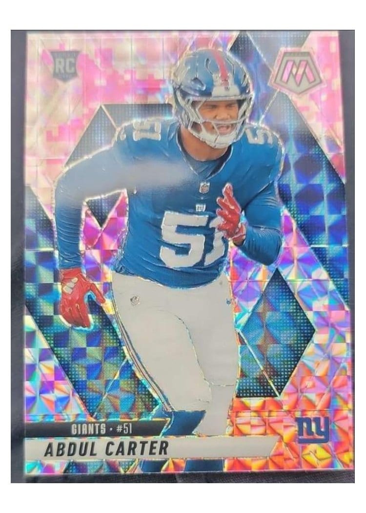 2025 Panini Mosaic Base Set Abdul Carter Camo Pink #317 card