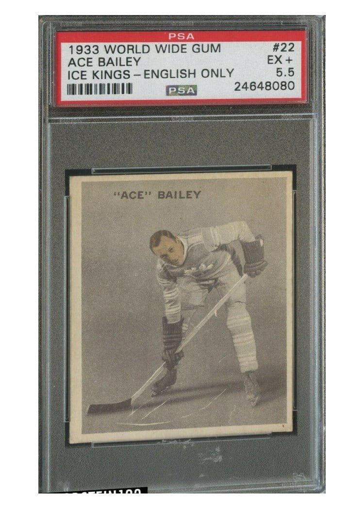1933 World Wide Gum Ice Kings Ace Bailey #22 card