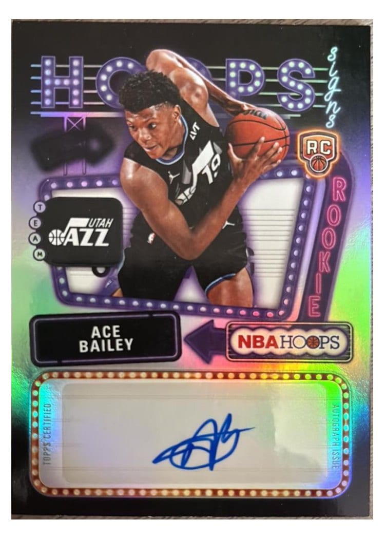 2025-26 NBA Hoops Hoops Rookie First Signs Ace Bailey #HFS-AB card