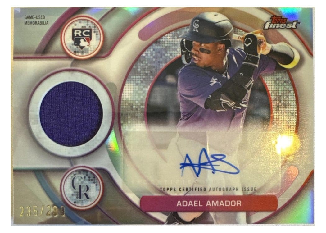 2025 Finest Rookie Autograph Relics Adael Amador #RAJR-AA card