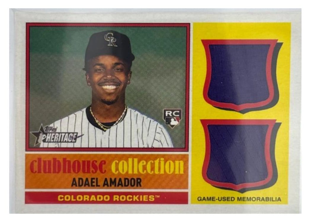 2025 Topps Heritage Clubhouse Collection Single Player Dual Relics Adael Amador #CCSDR-AA card