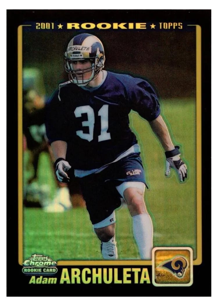 2001 Topps Chrome Adam Archuleta Black Refractor #228 card