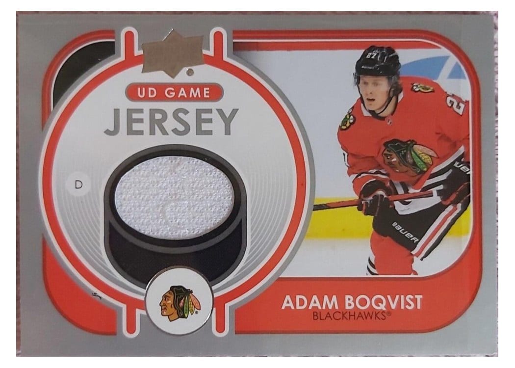 2021-22 Upper Deck UD Game Jersey Adam Boqvist #GJ-AB card