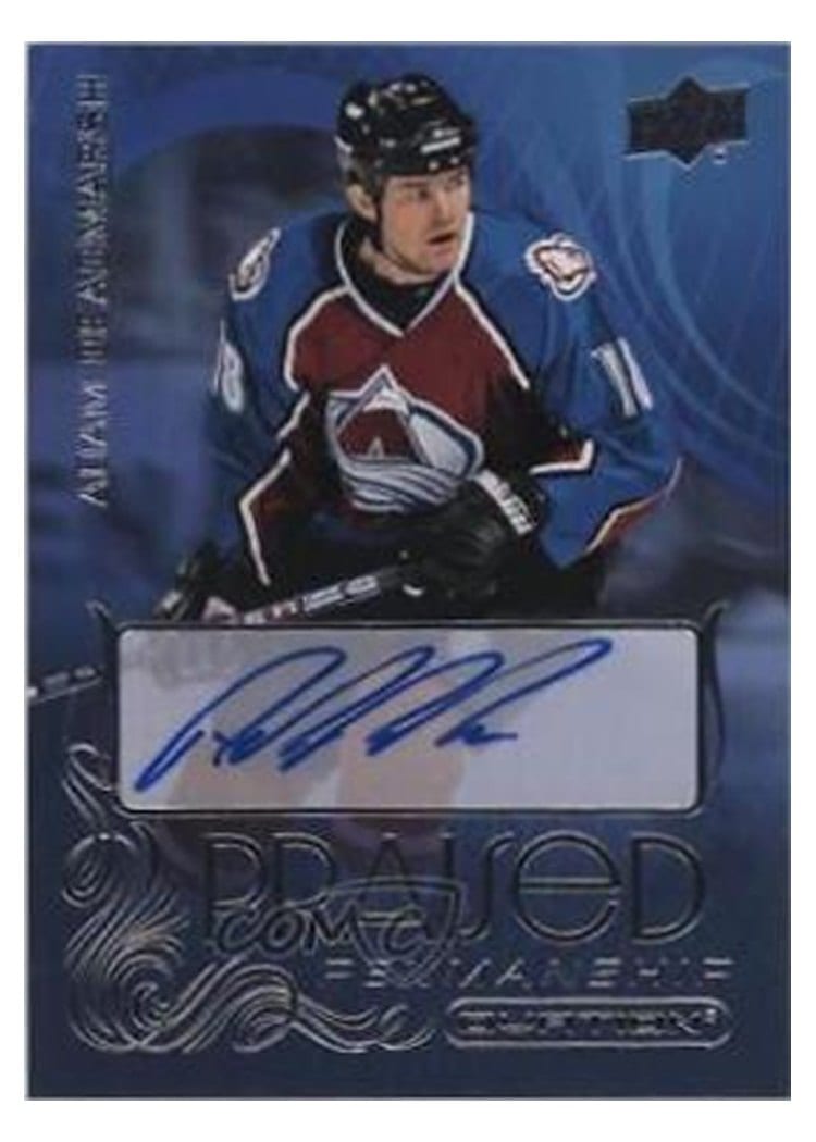 2021-22 Upper Deck Ovation Praised Penmanship Adam Deadmarsh #PP-AD card