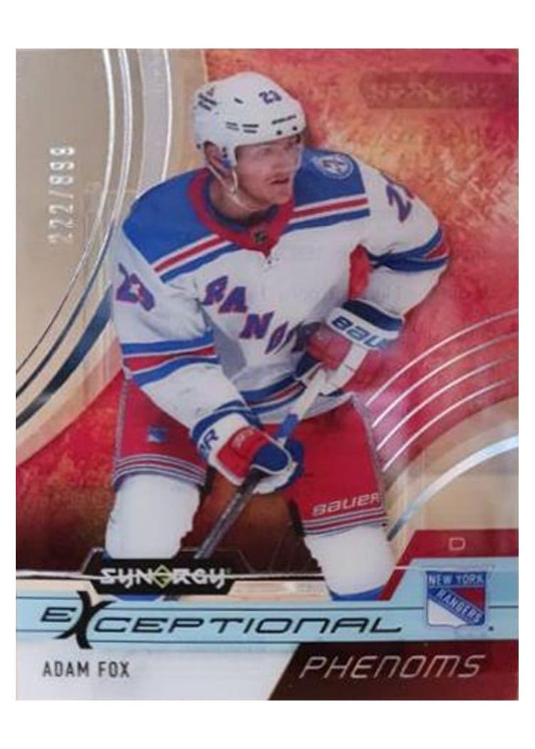 2021-22 Upper Deck Synergy Exceptional Phenoms Adam Fox #EP-AF card