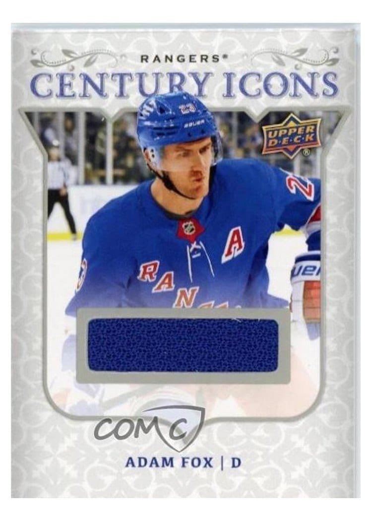 2025-26 Upper Deck New York Rangers Centennial Century Icon Relics Adam Fox #CI-AF card