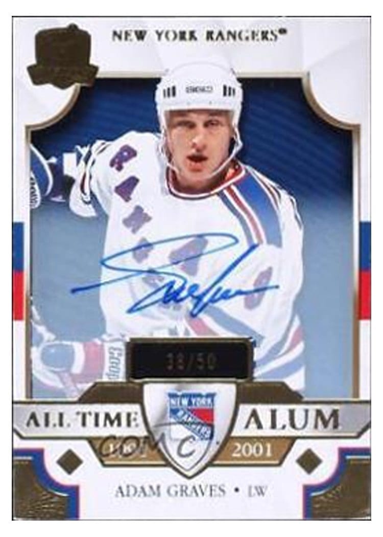 2022-23 Upper Deck The Cup All-Time Alumni Gold Foil Autograph Parallel Adam Graves #ATA-AG card
