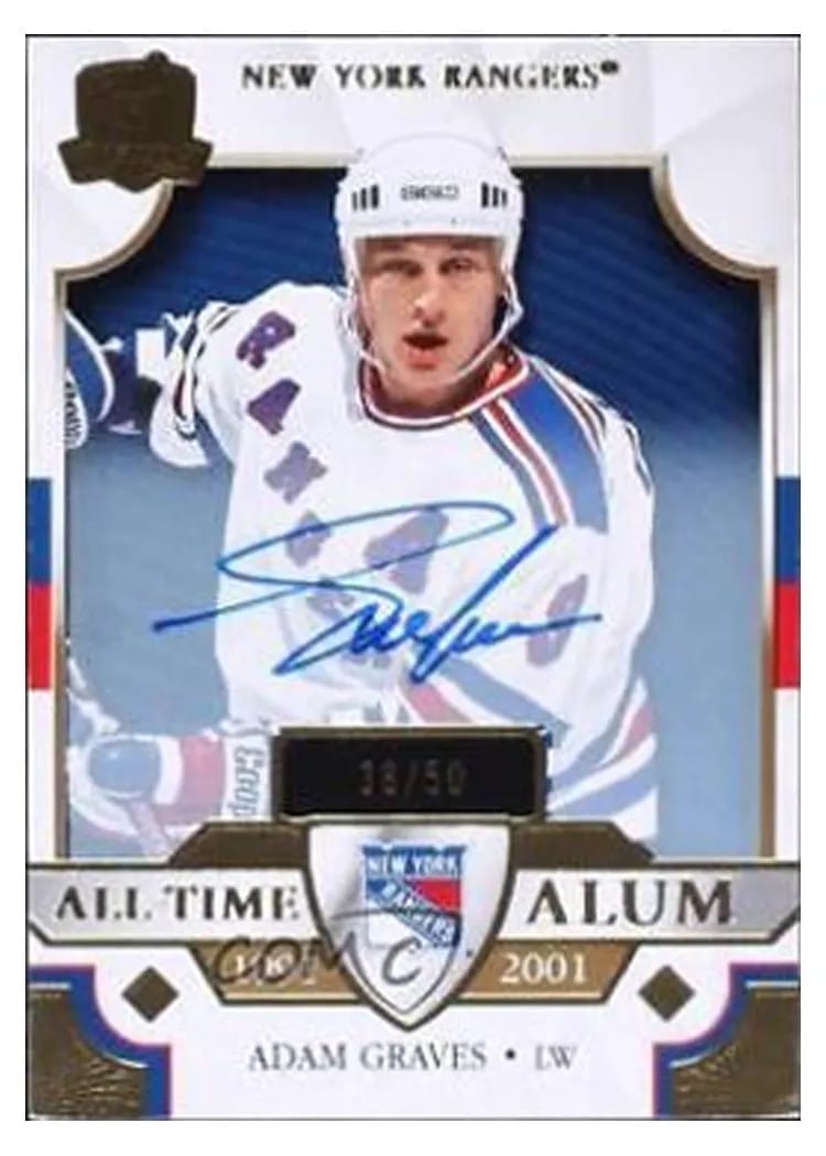 2022-23 Upper Deck The Cup All-Time Alumni Gold Foil Autograph Parallel Adam Graves #ATA-AG card