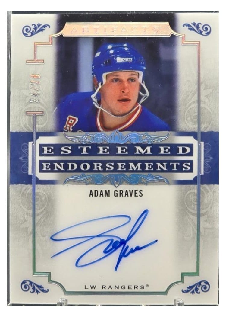 2023-24 Upper Deck Artifacts Esteemed Endorsements Adam Graves #EE-AG card