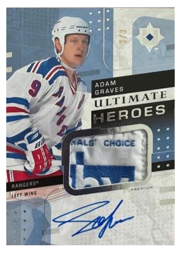 2024-25 Upper Deck Ultimate Collection Ultimate Heroes Black Tag Parallel Adam Graves #UH-AG card