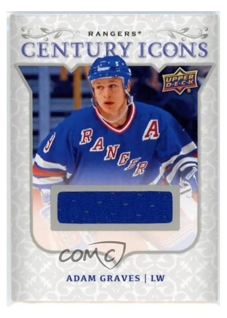 2025-26 Upper Deck New York Rangers Centennial Century Icon Relics Adam Graves #CI-AG card