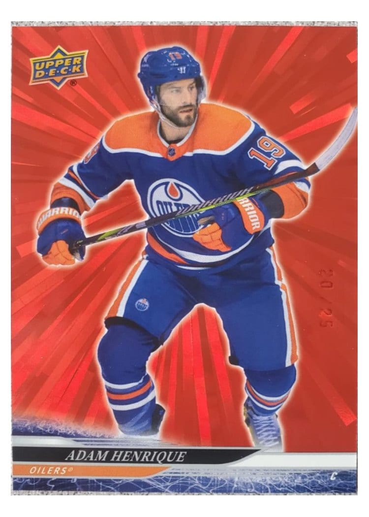 2024-25 Upper Deck Base Set Adam Henrique Outburst Red #314 card
