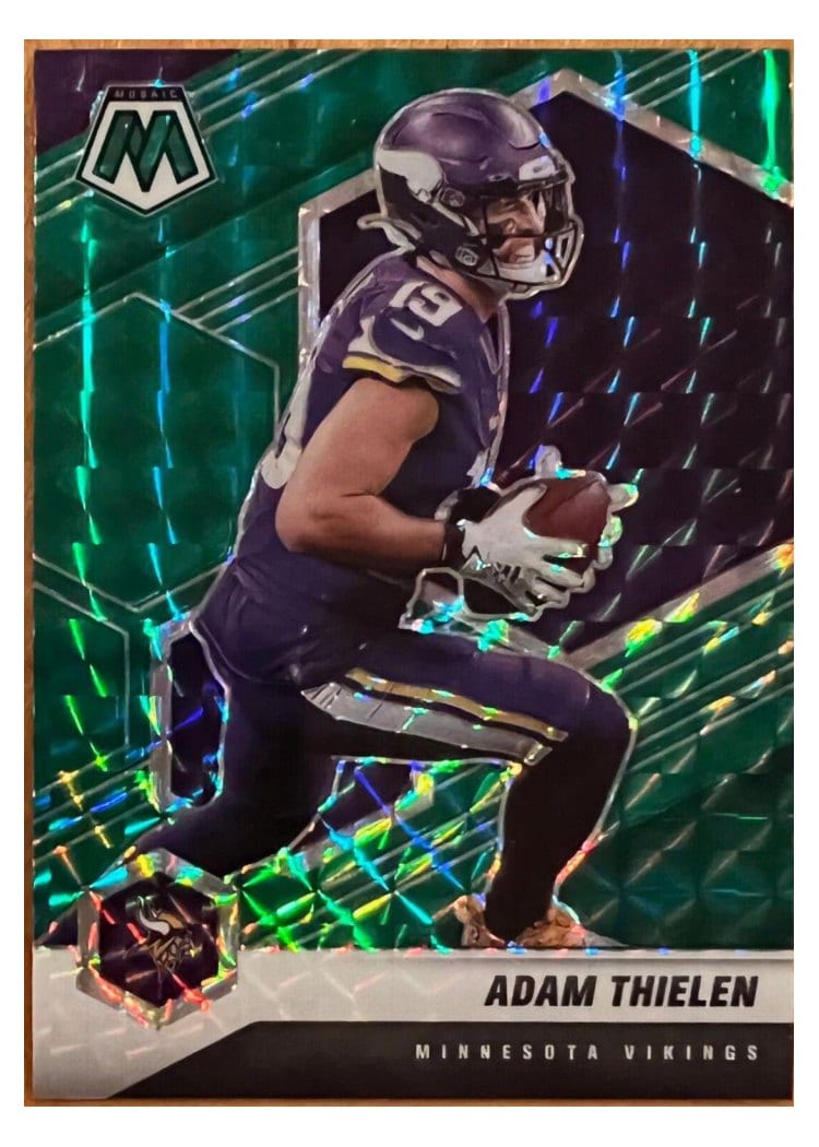 2021 Panini Mosaic Base Set Adam Thielen Green Fluorescent #133 card