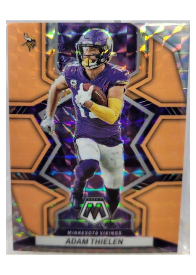 2022 Panini Mosaic Base Set Adam Thielen Orange Fluorescent #130 card