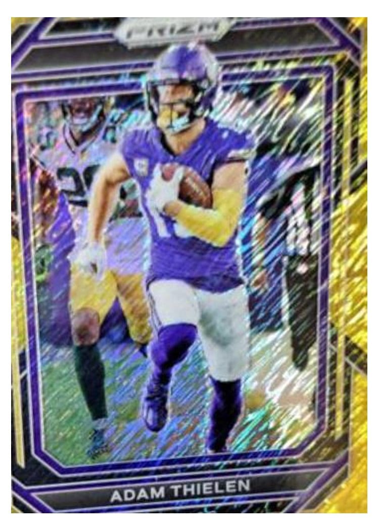2022 Panini Prizm Base Set Adam Thielen Gold Shimmer #189 card