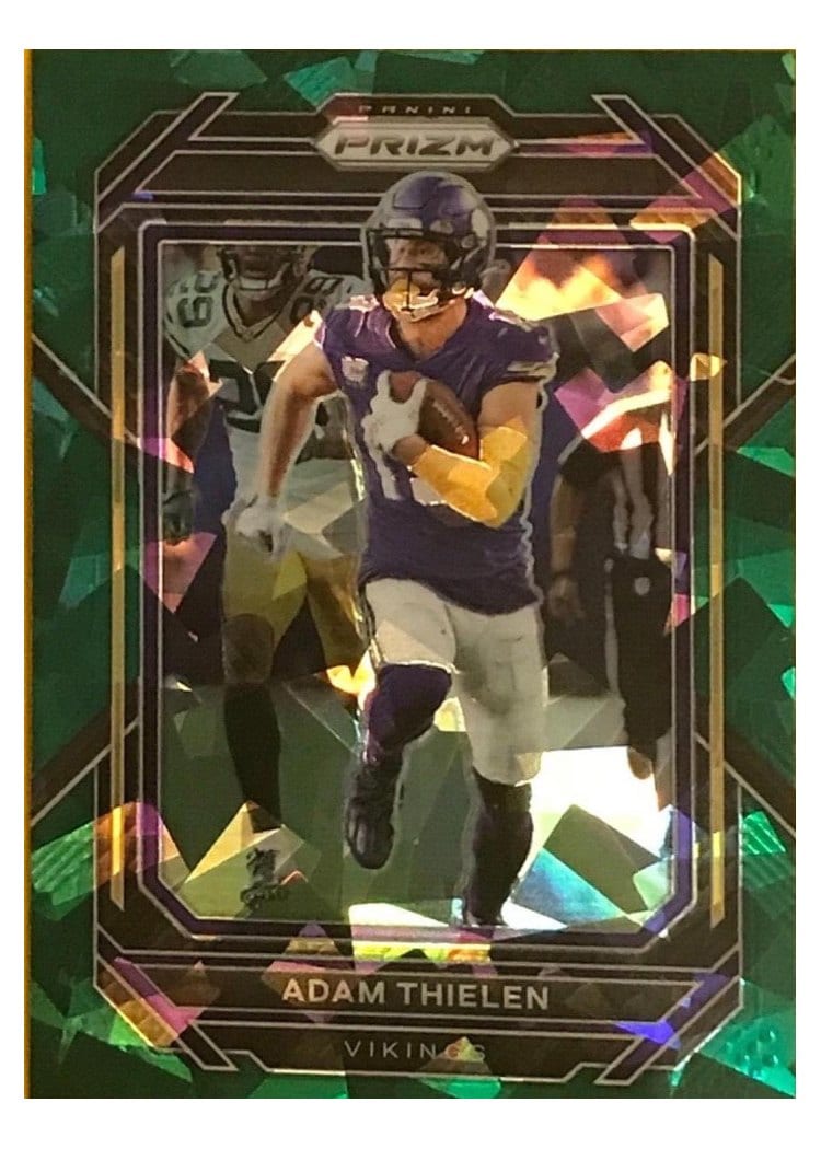 2022 Panini Prizm Base Set Adam Thielen Green Ice #189 card