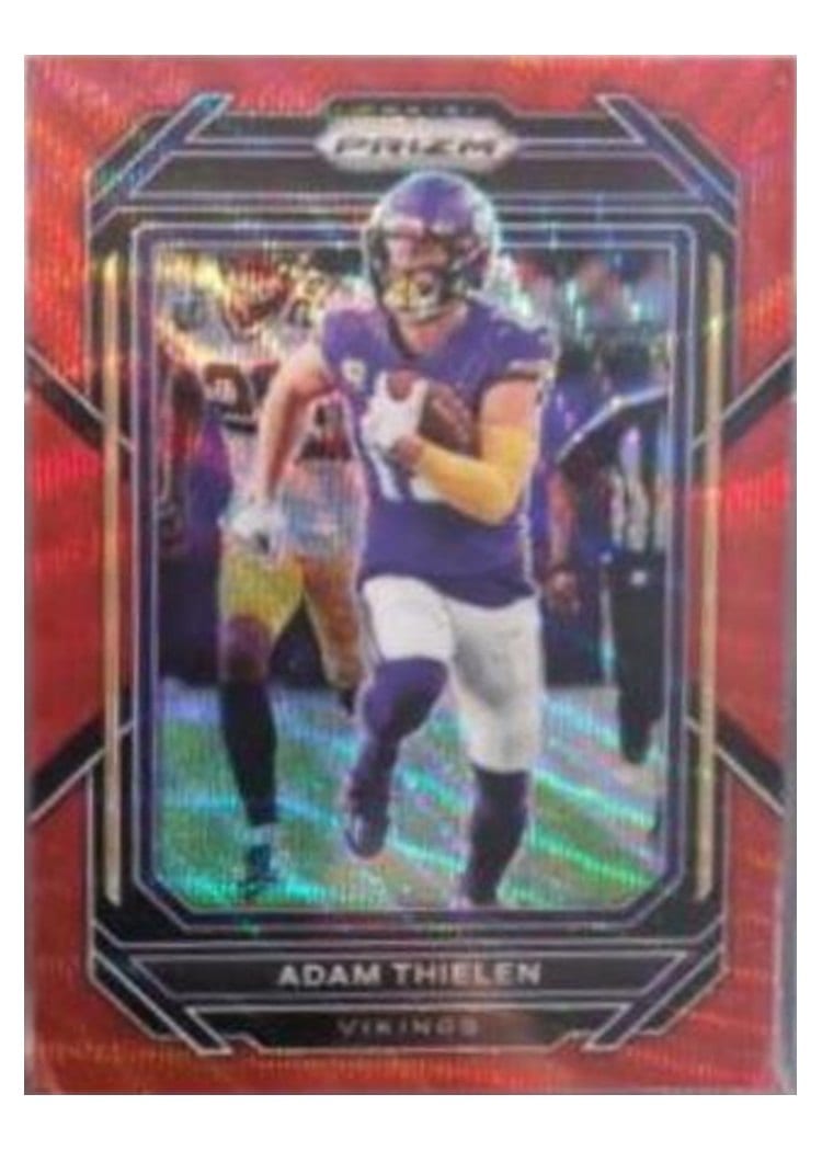 2022 Panini Prizm Base Set Adam Thielen Red Wave #189 card