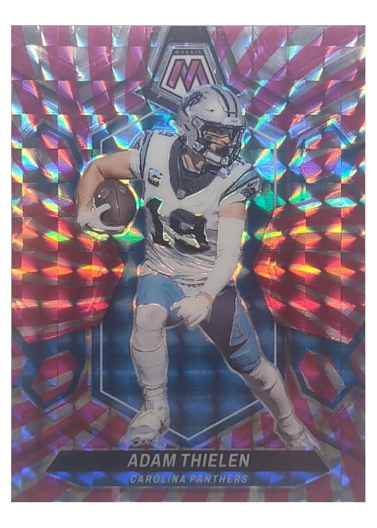 2024 Panini Mosaic Base Set Adam Thielen Pink Swirl #31 card