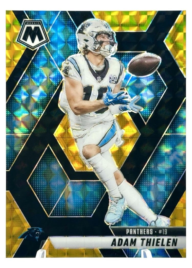 2025 Panini Mosaic Base Set Adam Thielen Choice Black Gold #223 card