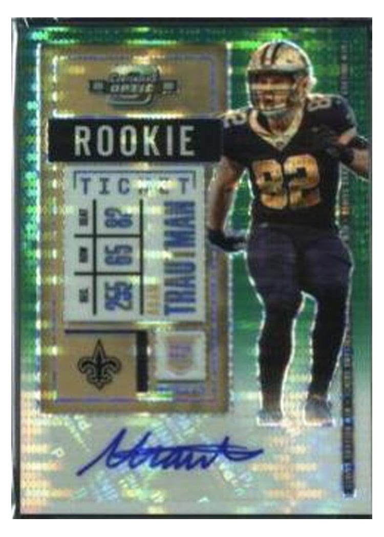2020 Panini Contenders Optic Base Set Adam Trautman Autograph Green Pulsar #174