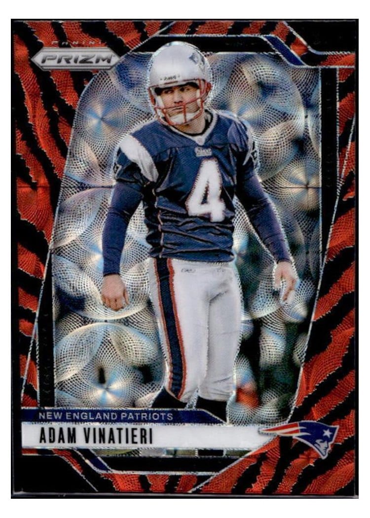 2024 Panini Prizm Base Set Adam Vinatieri Choice Tiger Stripe #199 card