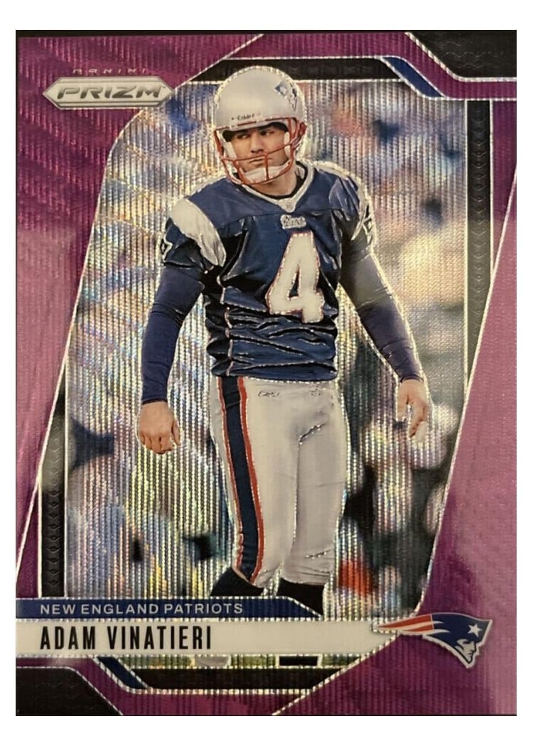 2024 Panini Prizm Base Set Adam Vinatieri Purple Wave #199 card