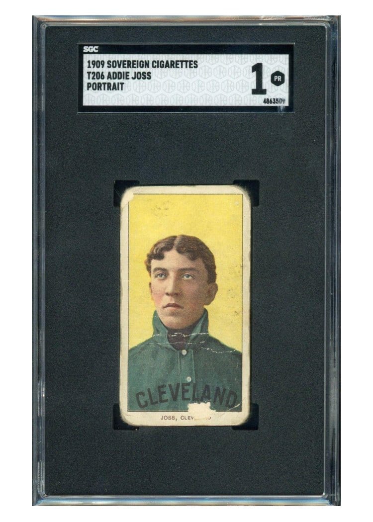 1909 T206 Sovereign 150 Addie Joss Portrait card