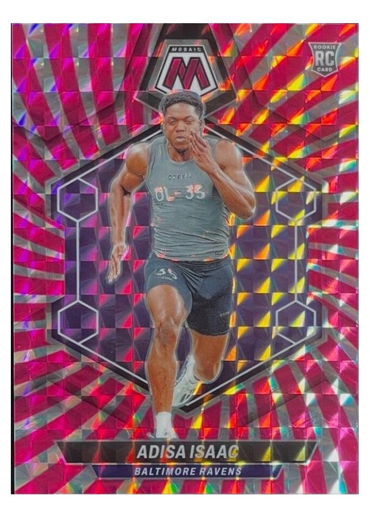 2024 Panini Mosaic Base Set Adisa Isaac Pink Swirl #374 card