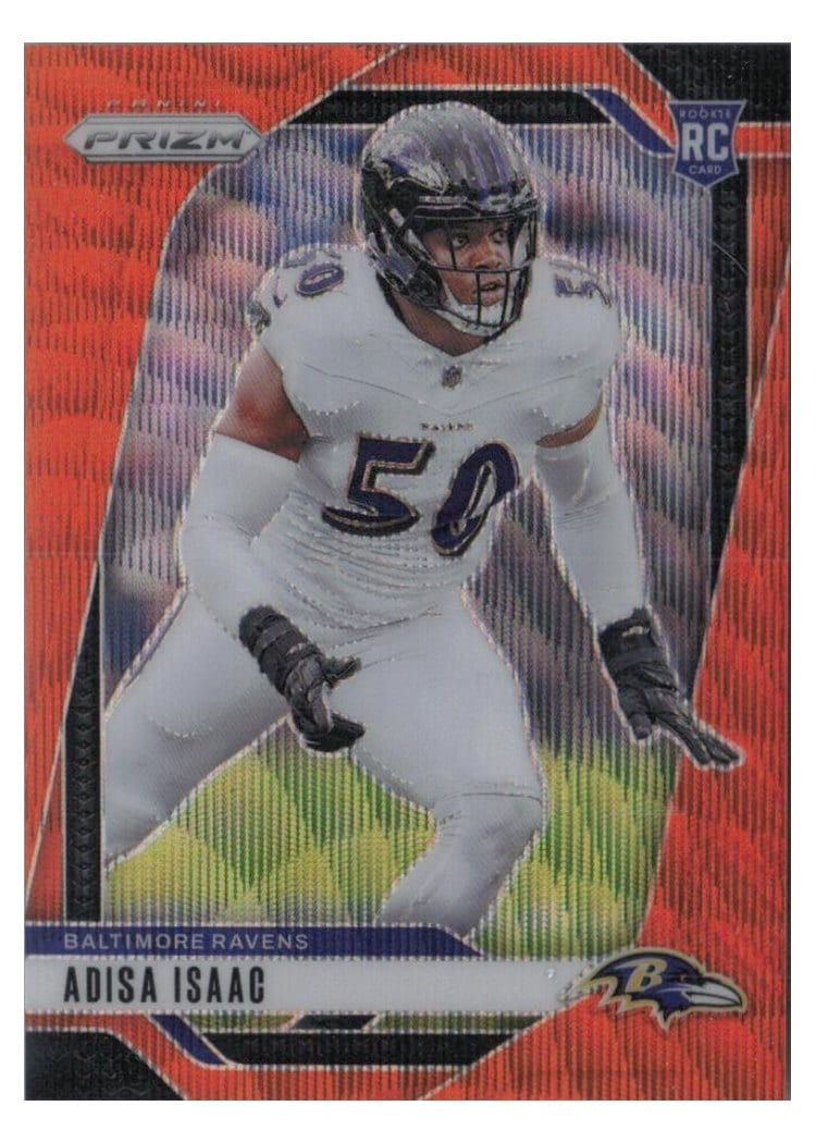 2024 Panini Prizm Base Set Adisa Isaac Orange Wave #302 card