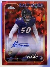 2024 Topps Chrome Sapphire Edition Rookies Autographs Sapphire Adisa Isaac #RA-AIS card
