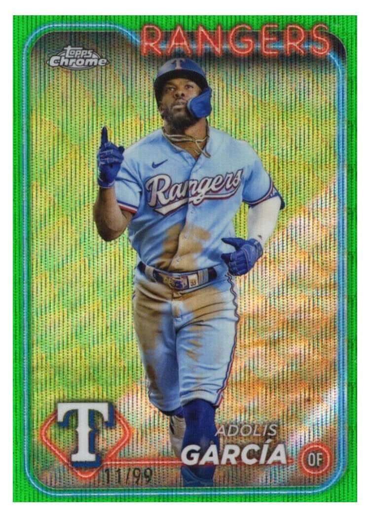 2024 Topps Chrome Adolis Garcia Green Wave Refractor #114 card