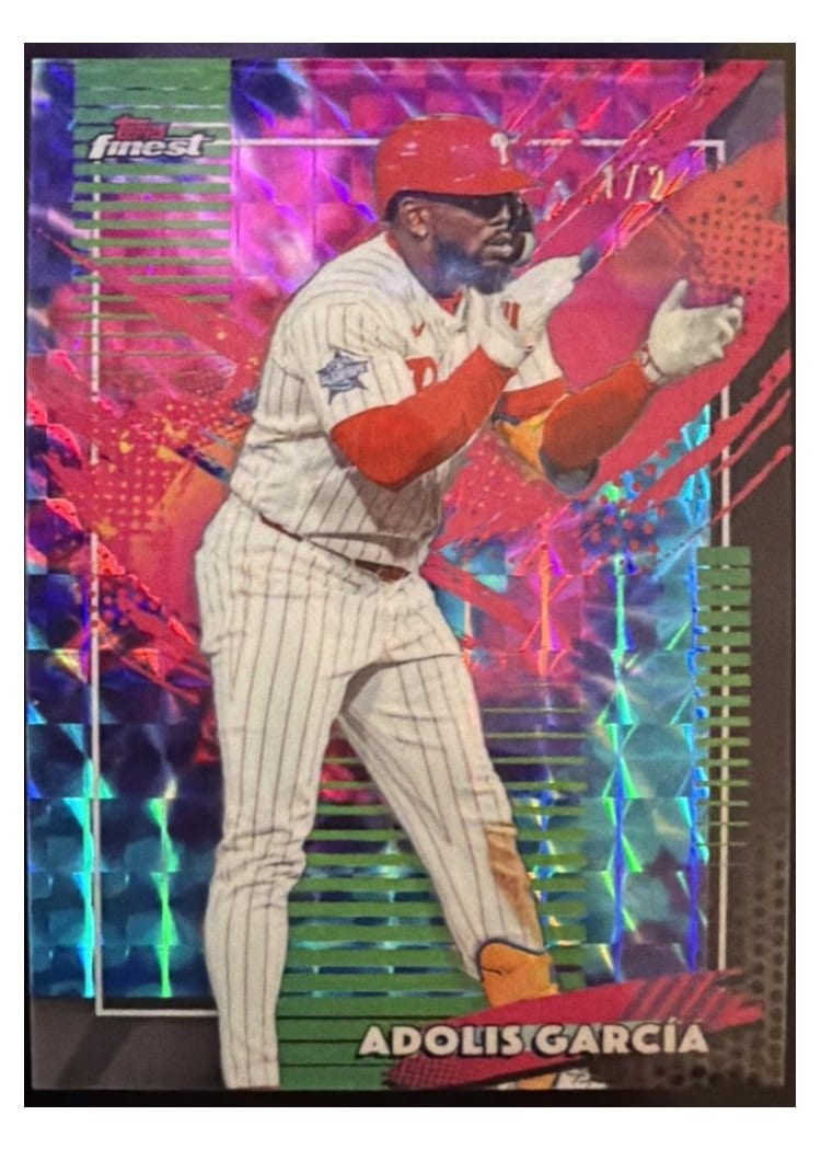 2026 Topps Finest Adolis Garcia Tie Dye Geometric Refractor #256 card