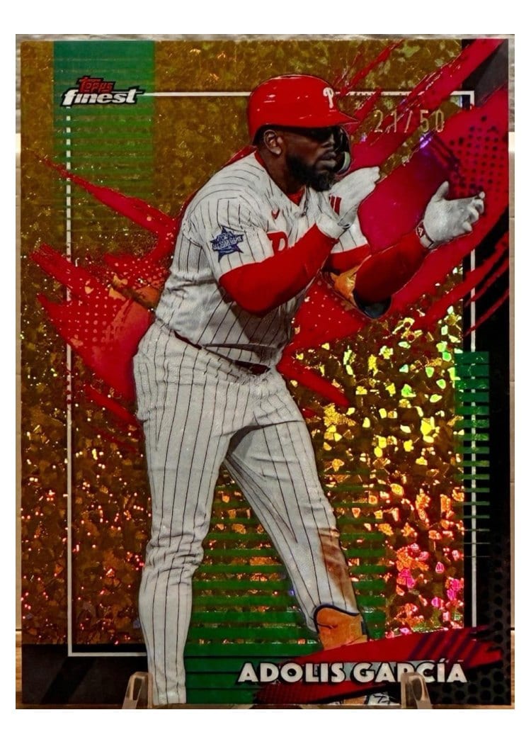 2026 Topps Finest Adolis Garcia Gold Mini Diamond Refractor #256 card