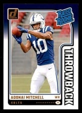 2024 Donruss Rated Rookies Throwback Adonai Mitchell #13 card