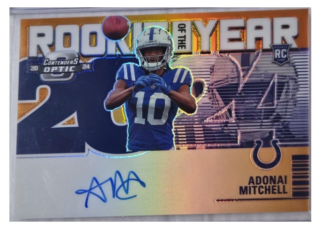 2024 Panini Contenders Optic Rookie of the Year Contenders Adonai Mitchell #13 card