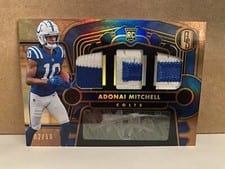 2024 Panini Gold Standard Rookie Jersey Autographs Triple Adonai Mitchell #7 card