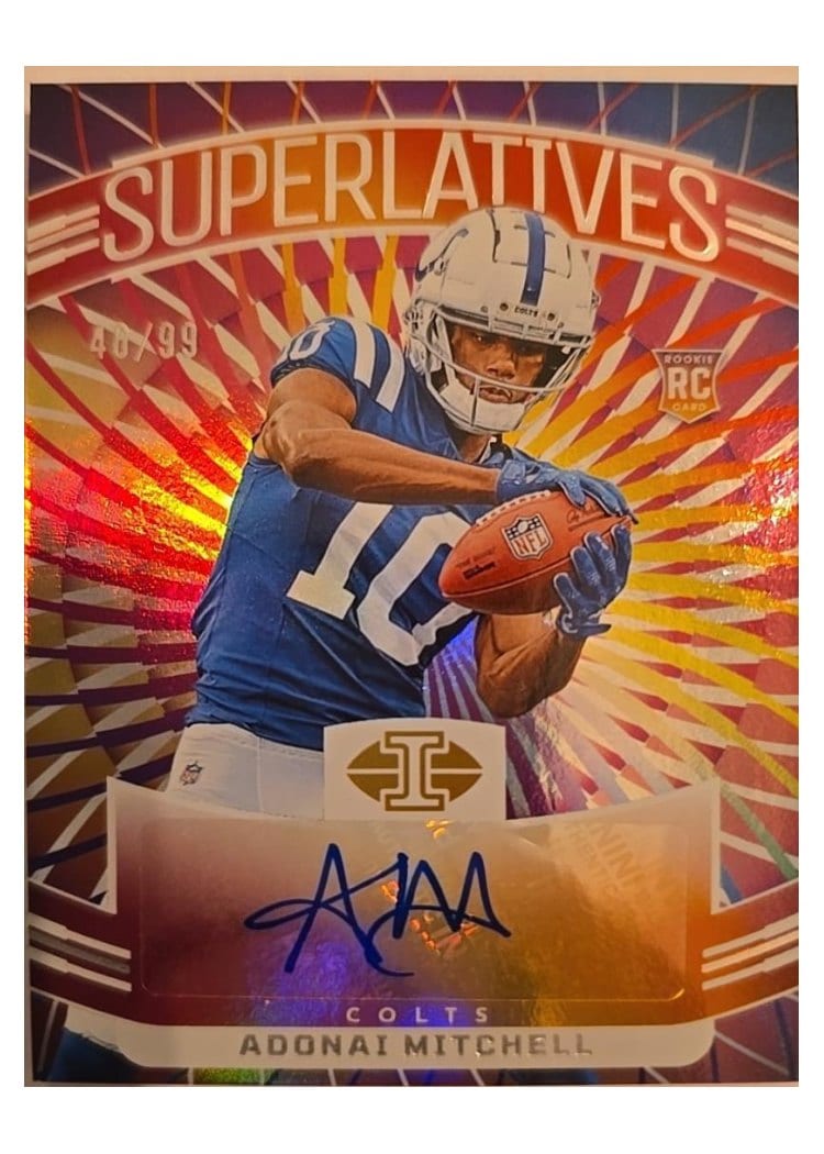 2024 Panini Illusions Superlatives Autographs Adonai Mitchell #6 card