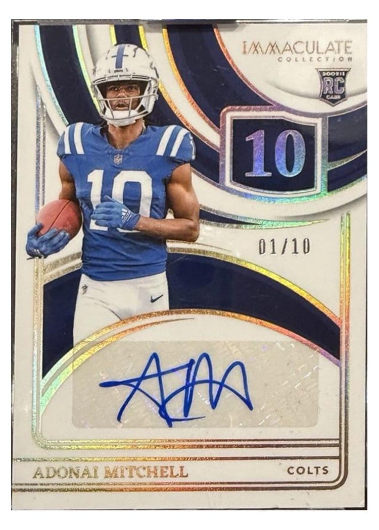 2024 Panini Immaculate Collection Immaculate Numbers Signatures Adonai Mitchell #6 card