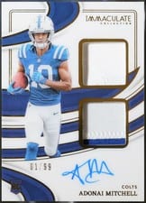 2024 Panini Immaculate Collection Rookie Numbers Adonai Mitchell #1 card