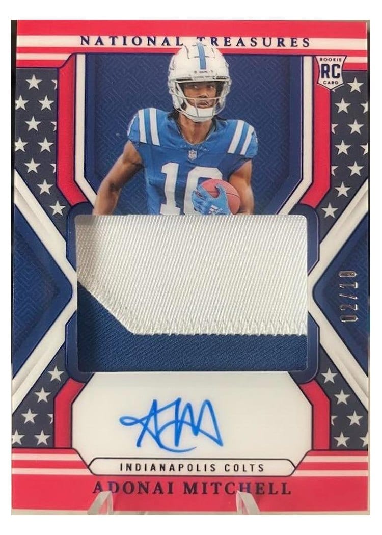 2024 Panini National Treasures Base Set Adonai Mitchell #163 card