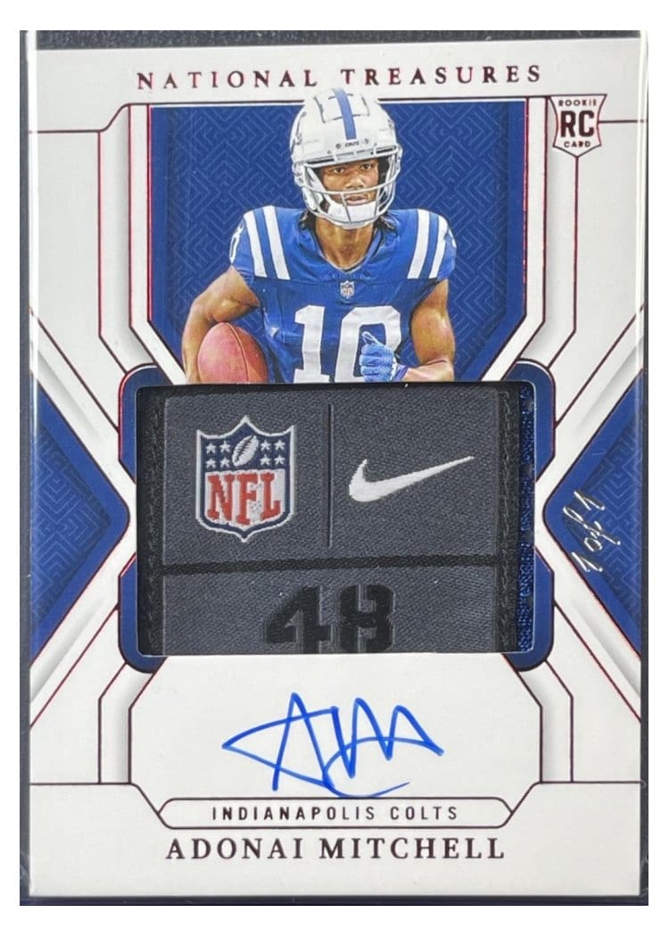 2024 Panini National Treasures Base Set Adonai Mitchell #163 card