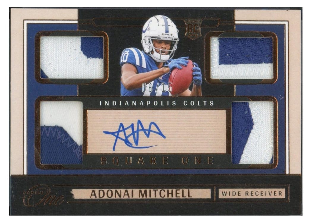 2024 Panini One Square One Autographs Adonai Mitchell #68 card