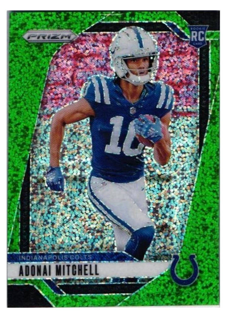 2024 Panini Prizm Base Set Adonai Mitchell Green Sparkle #303 card